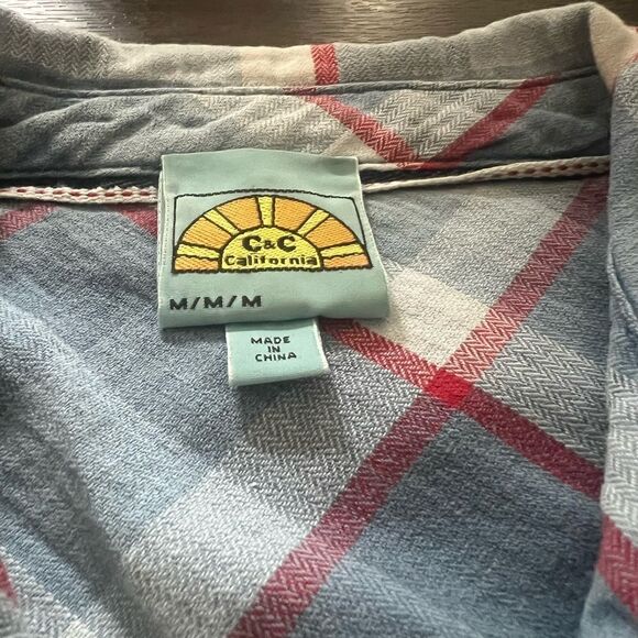 C&C California Blue Plaid Button Down Shirt - Picture 5 of 6